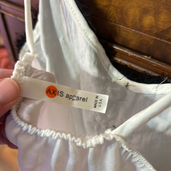 Black Lacy on White Camisole Medium - Picture 4 of 6